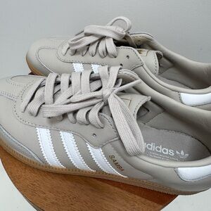 Adidas Samba Sneakers in Taupe and White